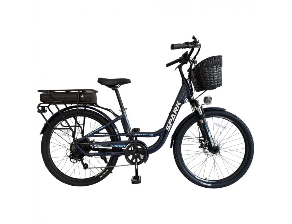 Велосипед с электромотором SPARK E-CITY COMFORT 17" 48V/500W/12,8Ah темно-синий