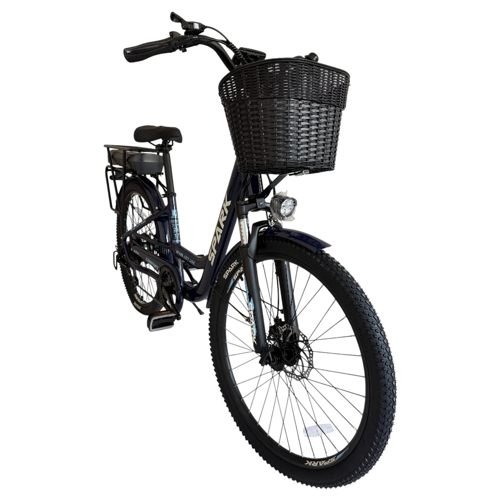 Велосипед з електромотором SPARK E-CITY COMFORT 18 48V/500W/12,8Ah темно-синій