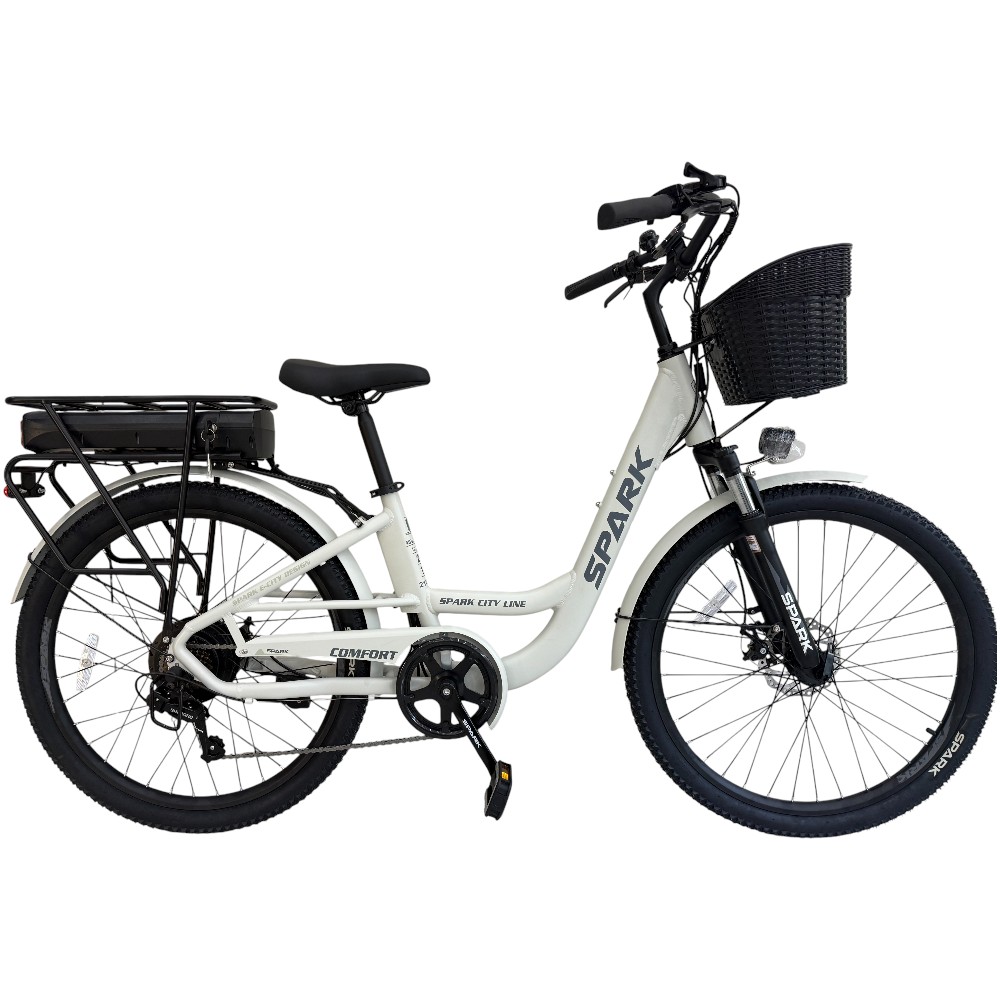 Велосипед з електромотором SPARK E-CITY COMFORT 17" 48V/500W/12,8Ah світло-сірий