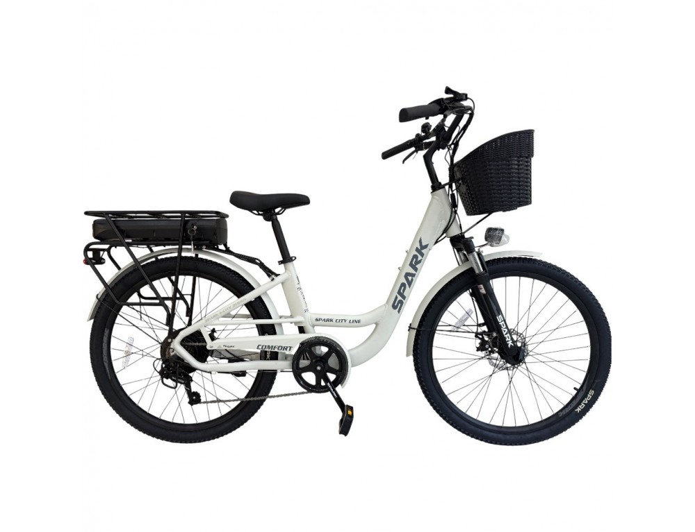 Велосипед с электромотором SPARK E-CITY COMFORT 17" 48V/500W/12,8Ah светло-серый
