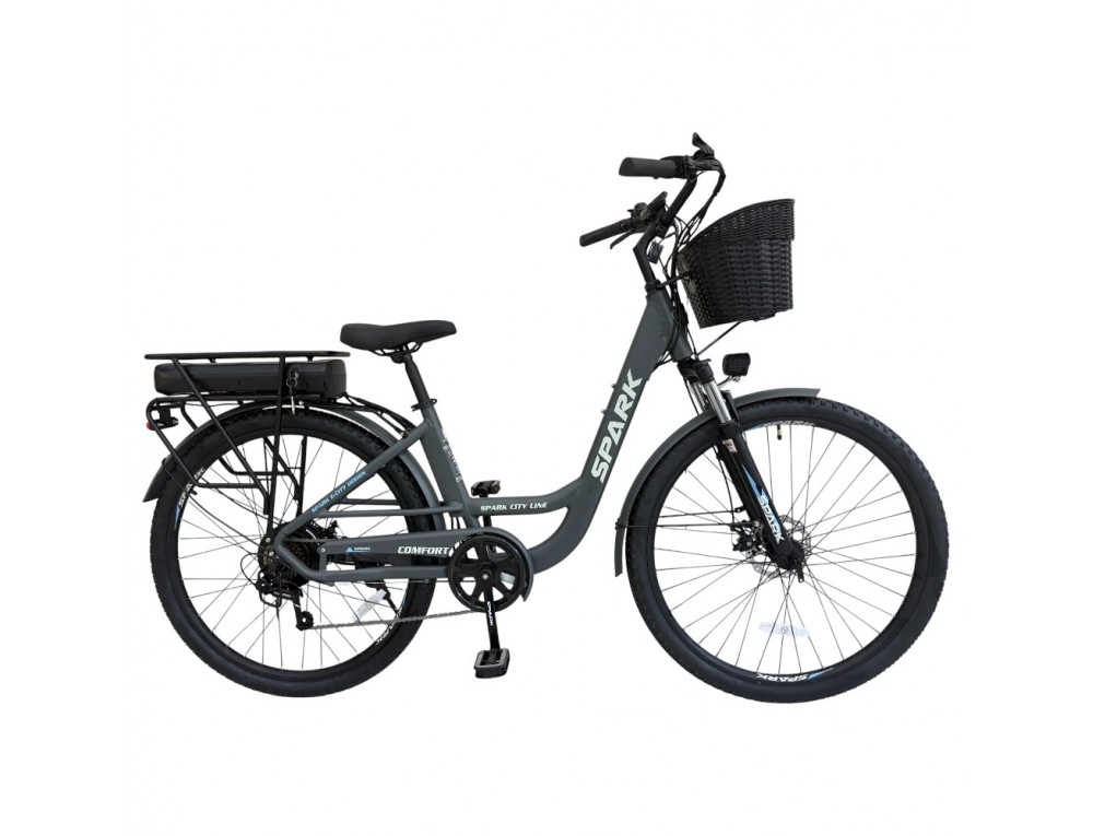 Велосипед с электромотором SPARK E-CITY COMFORT 18" 48V/500W/12,8Ah темно-серый