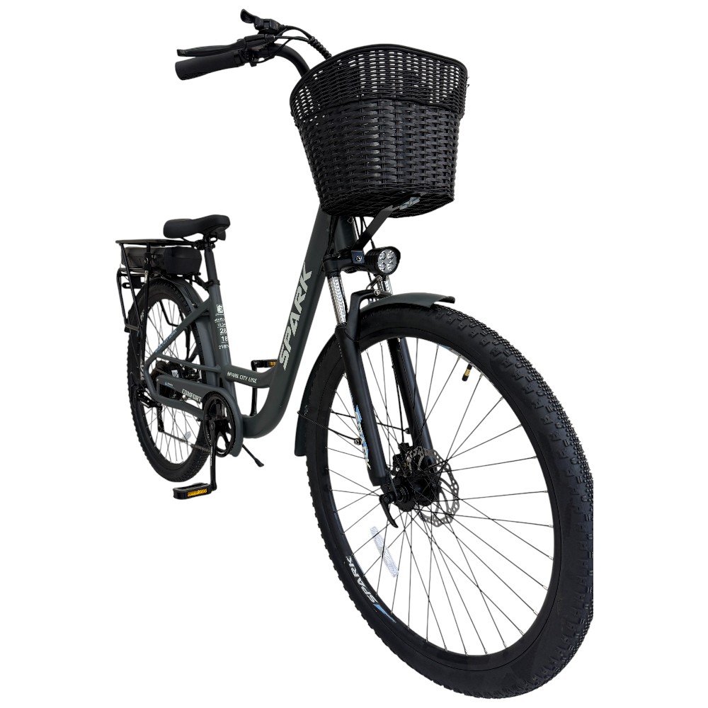 Велосипед з електромотором SPARK E-CITY COMFORT 18 48V/500W/12,8Ah темно-синій