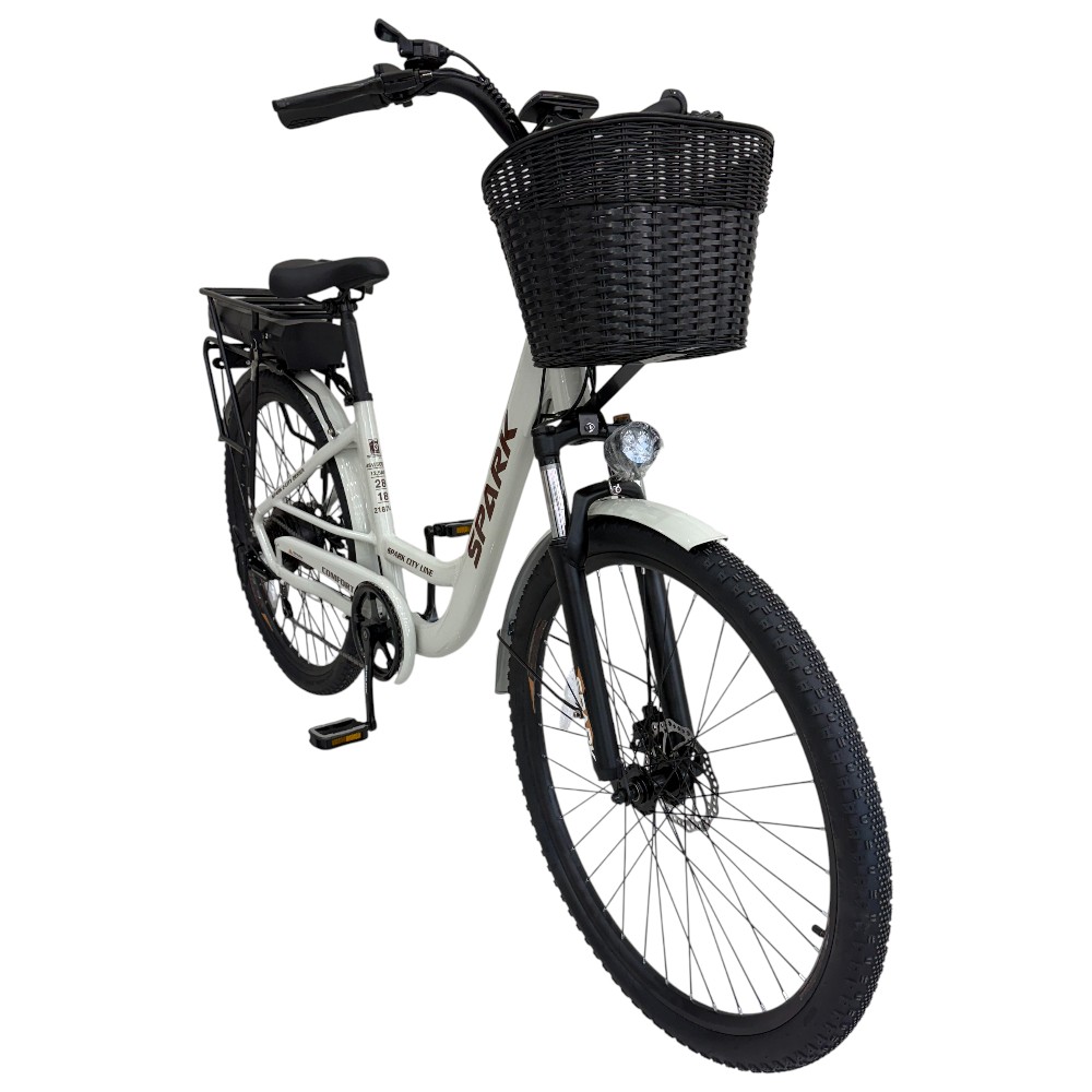 Велосипед з електромотором SPARK E-CITY COMFORT 18 48V/500W/12,8Ah світло-сірий