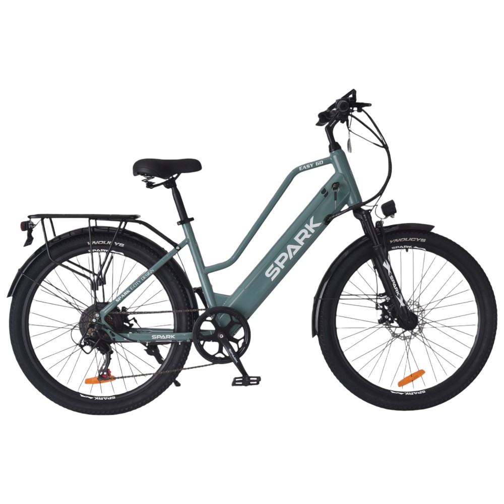 Купить Велосипед з електромотором SPARK E-CITY EASY GO 17" 48V/500W/12,5Ah сіро-оливковий