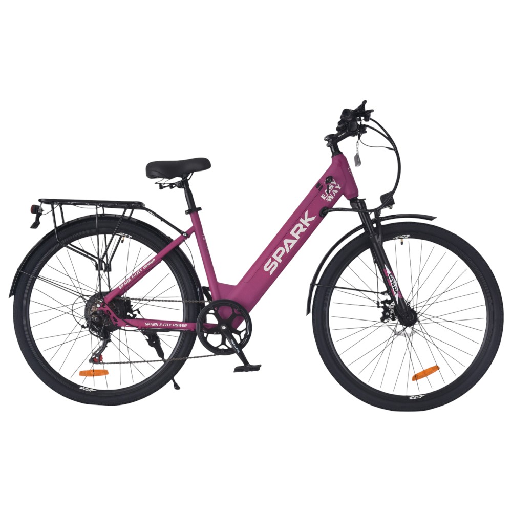 Купить Велосипед з електромотором SPARK E-CITY EASY WAY 18" 48V/500W/12,5Ah фіолетовий матовий