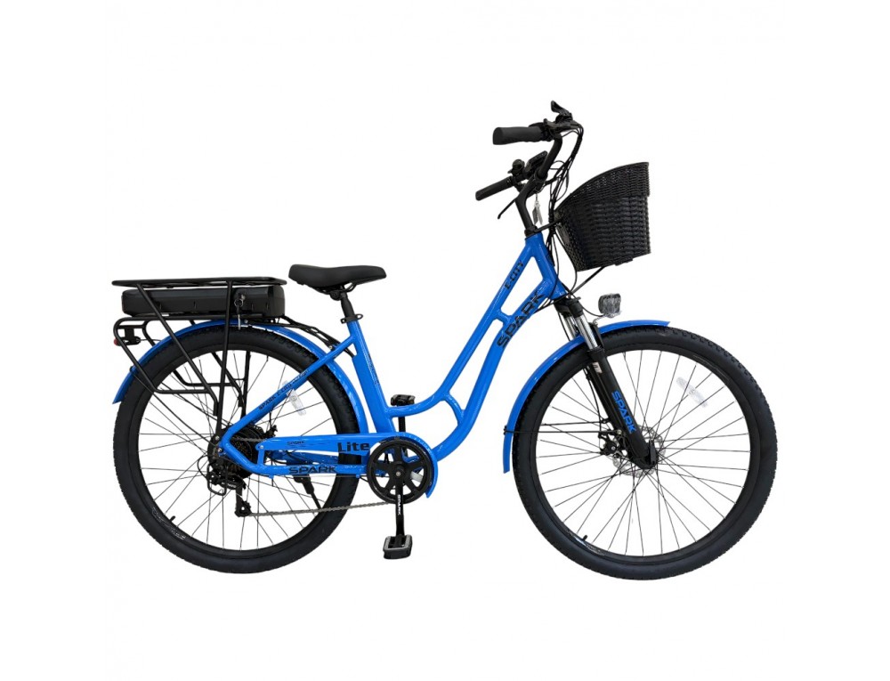 Велосипед з електромотором SPARK E-CITY LITE 18" 48V/500W/12,8Ah синій