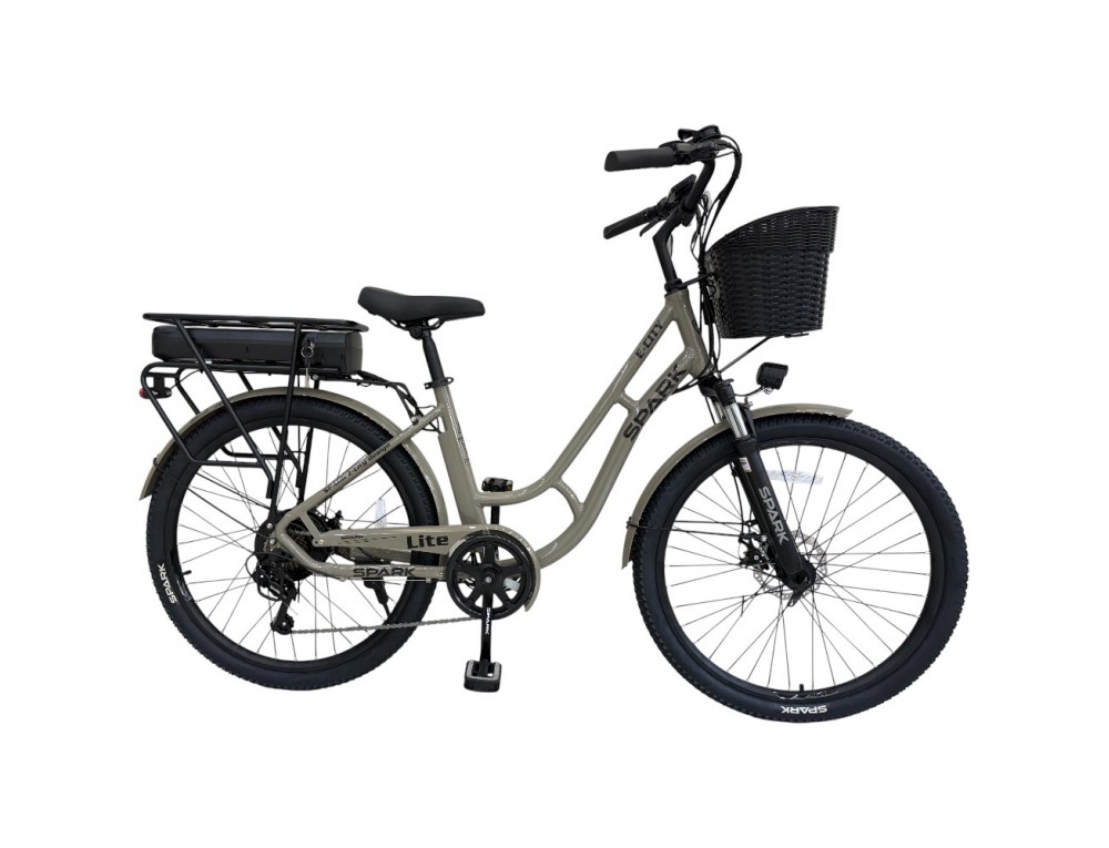 Велосипед з електромотором SPARK E-CITY LITE 17" 48V/500W/12,8Ah сірий