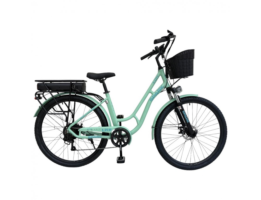 Велосипед з електромотором SPARK E-CITY LITE 18" 48V/500W/12,8Ah м'ятний