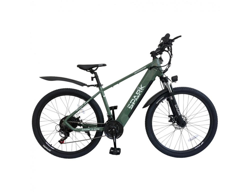 Велосипед з електромотором SPARK E-MTB SHADOW 15" 48V/500W/12,8Ah темно-зелений