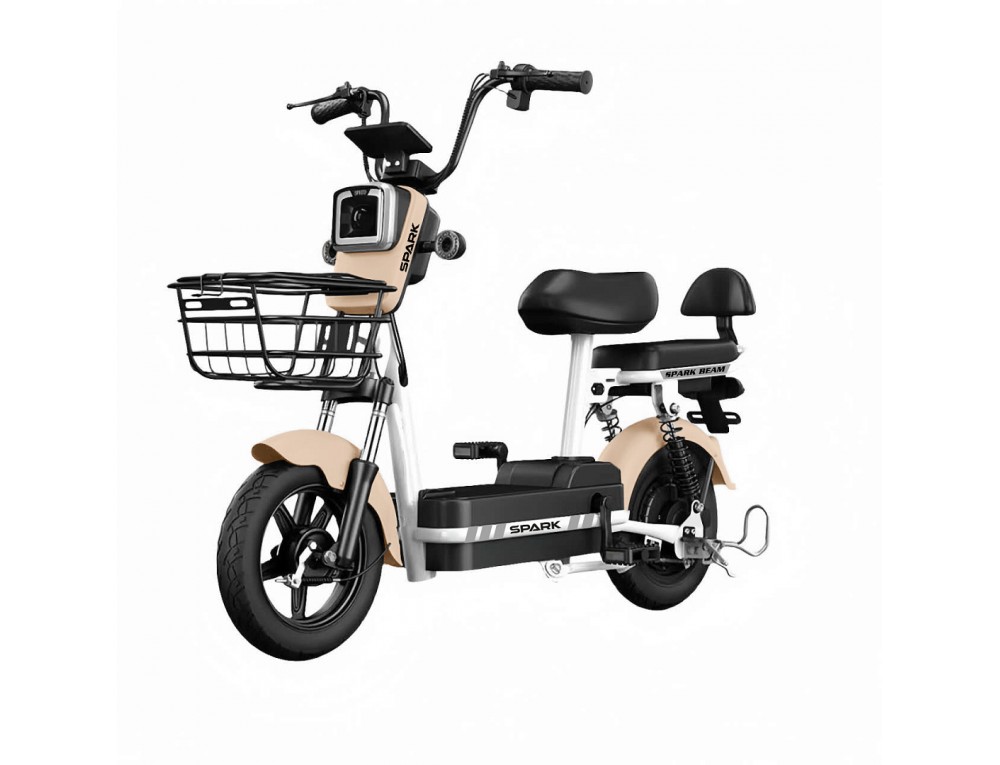 Велосипед з електромотором SPARK BEAM 14" 48V/400W/12Ah Бежевий
