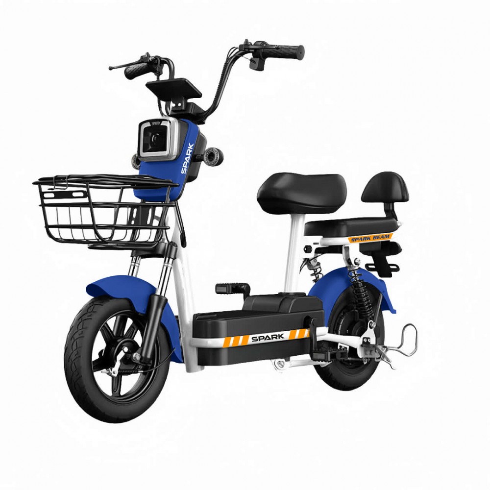 Купить Велосипед з електромотором SPARK BEAM 14" 48V/400W/12Ah Темно-синій