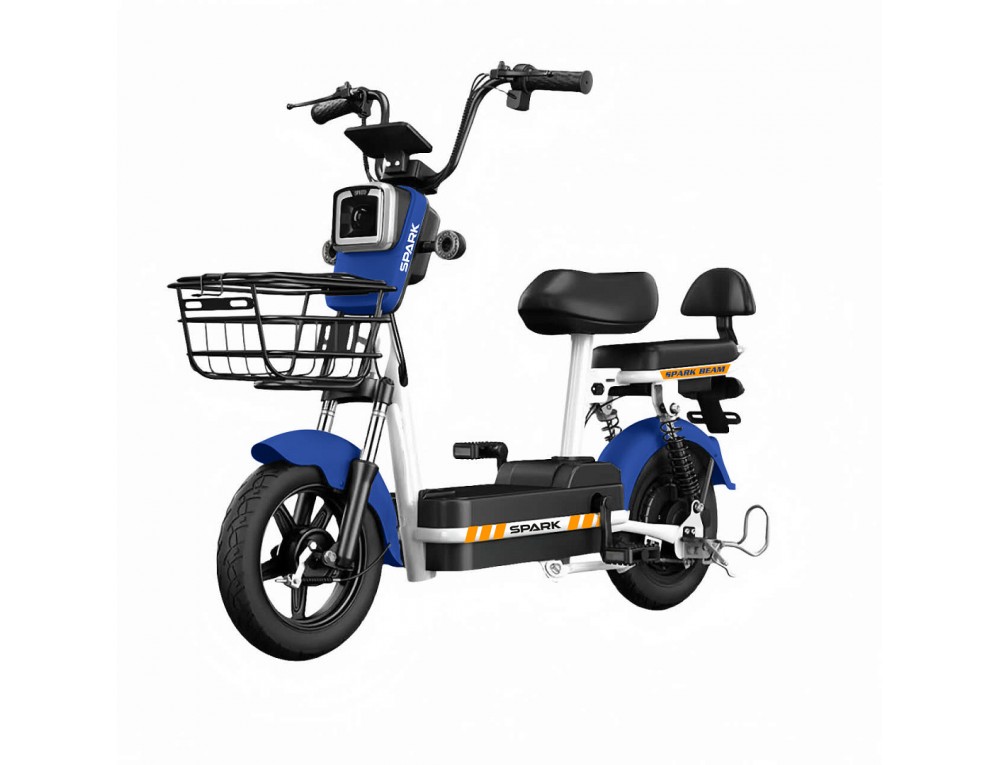 Велосипед з електромотором SPARK BEAM 14" 48V/400W/12Ah Темно-синій