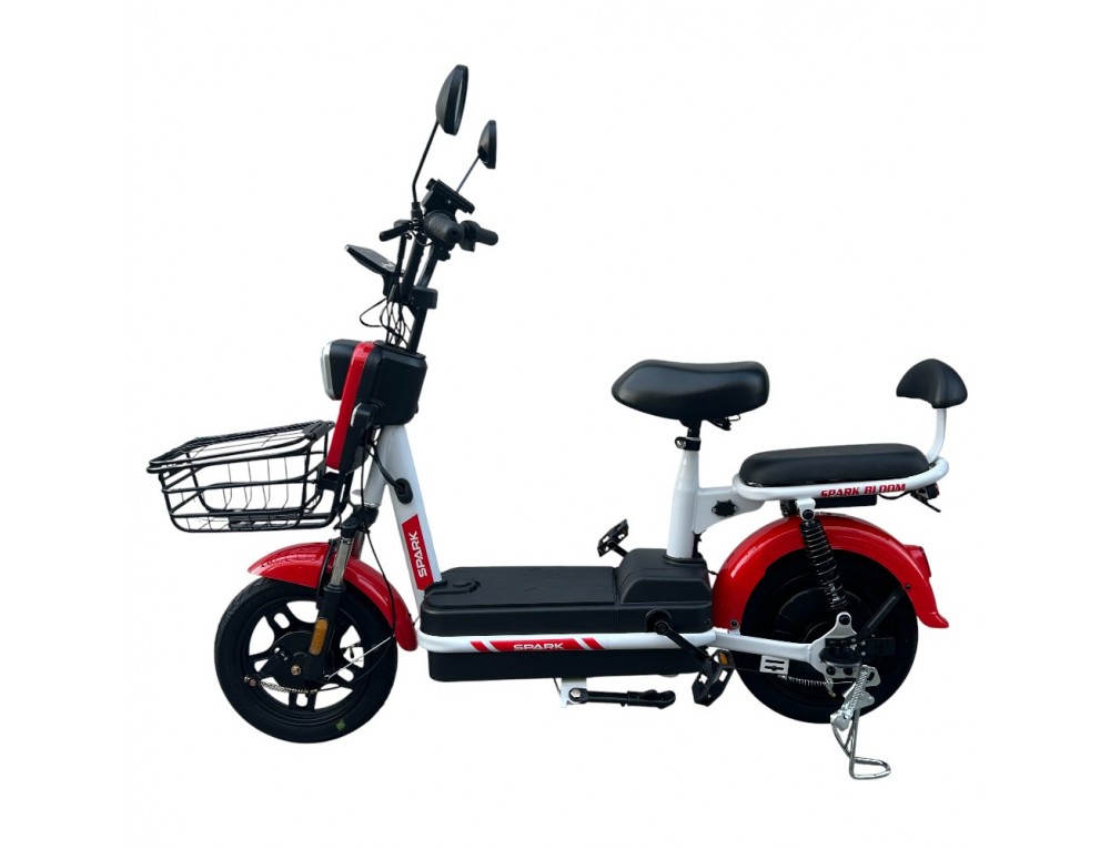 Велосипед з електромотором SPARK BLOOM 14" 48V/400W/12Ah Темно-червоний