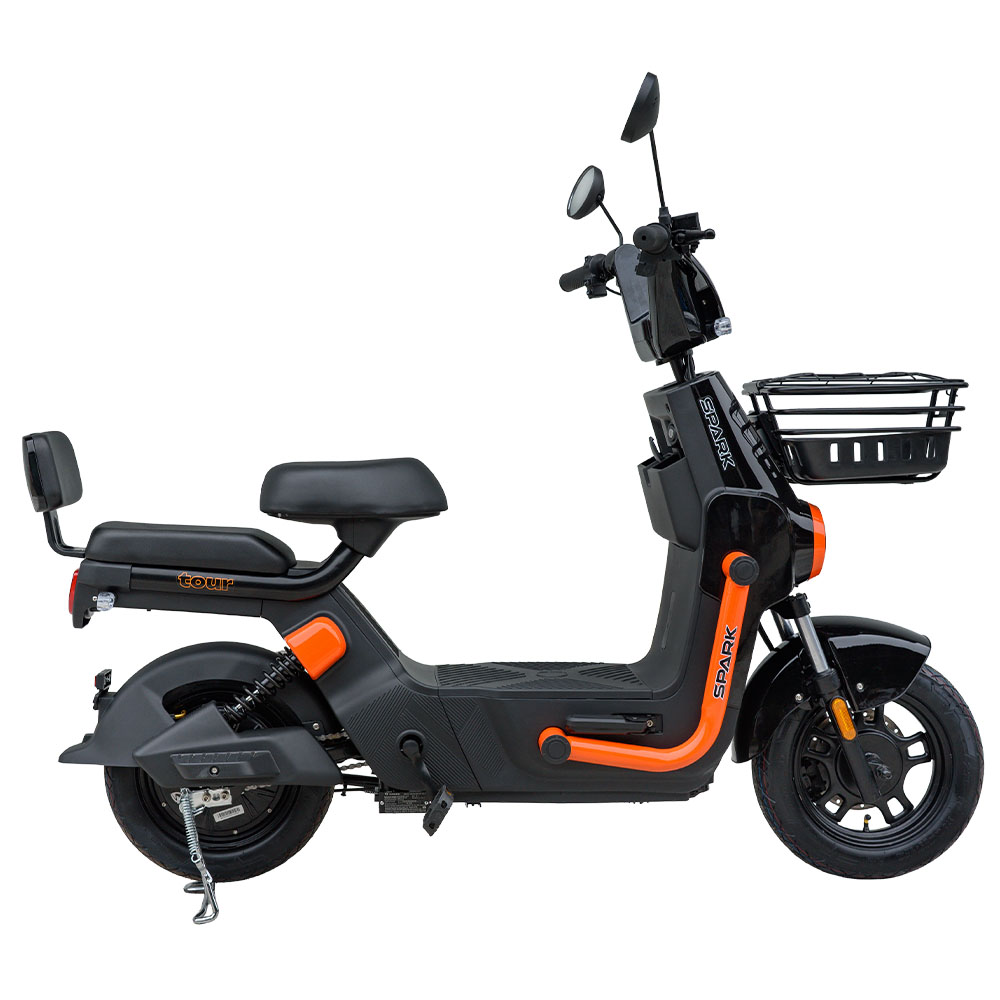 Купить Велосипед з електромотором SPARK TOUR 14» 60V/500W/20Ah Чорний з помаранчевим