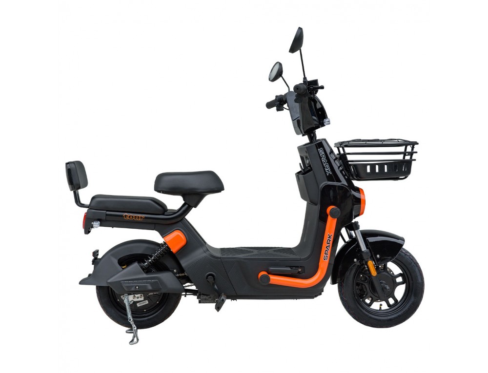 Велосипед з електромотором SPARK TOUR 14» 60V/500W/20Ah Чорний з помаранчевим