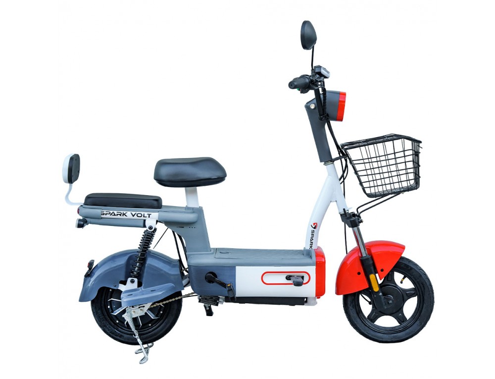 Велосипед з електродвигуном SPARK VOLT 14" 48V/400W/12Ah Червоний із синім