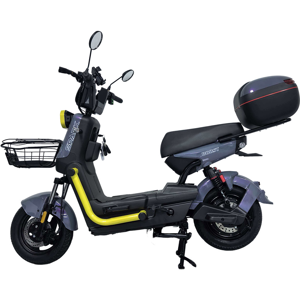Купить Велосипед з електромотором SPARK BOOST 14" 72V/1200W/25Ah сірий з жовтим