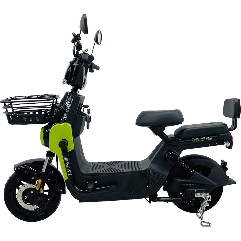 Купить Велосипед с электромотором SPARK TOUR PRO 14" 60V/1000W/20Ah черный с зеленым