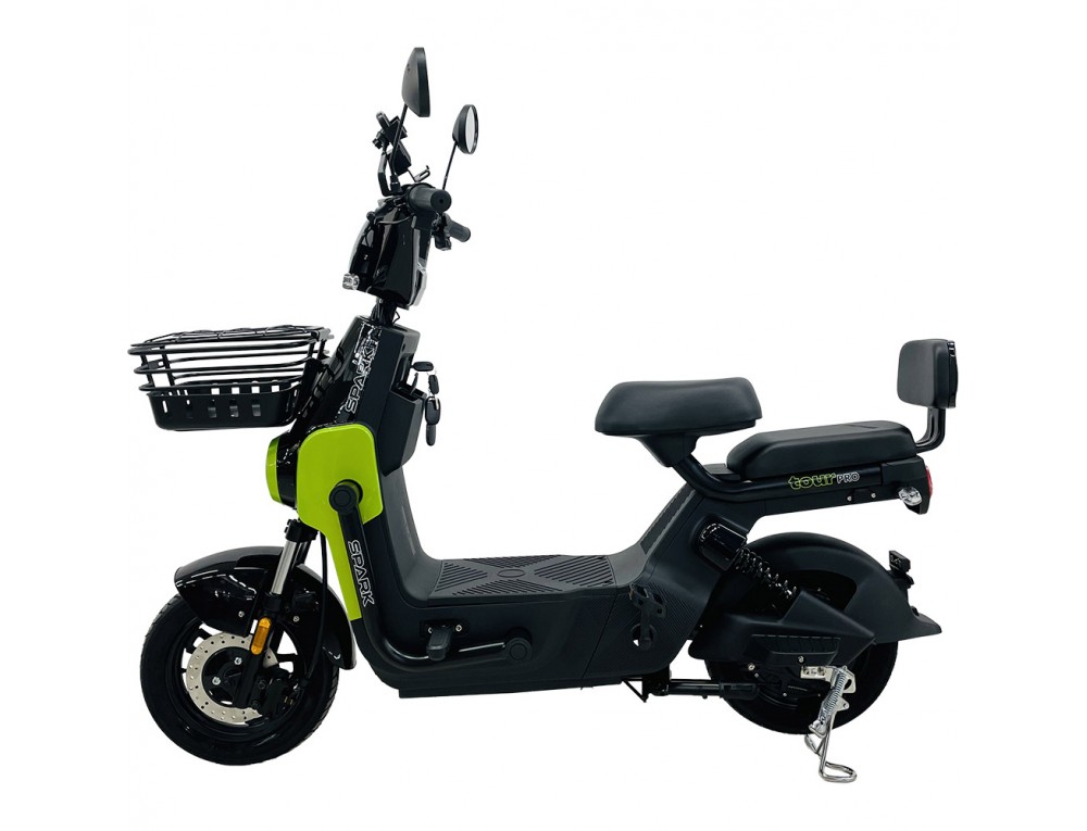 Велосипед с электромотором SPARK TOUR PRO 14" 60V/1000W/20Ah черный с зеленым