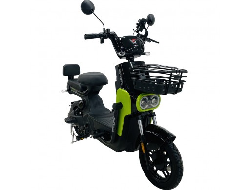 Велосипед с электромотором SPARK TOUR PRO 14" 60V/1000W/20Ah черный с зеленым