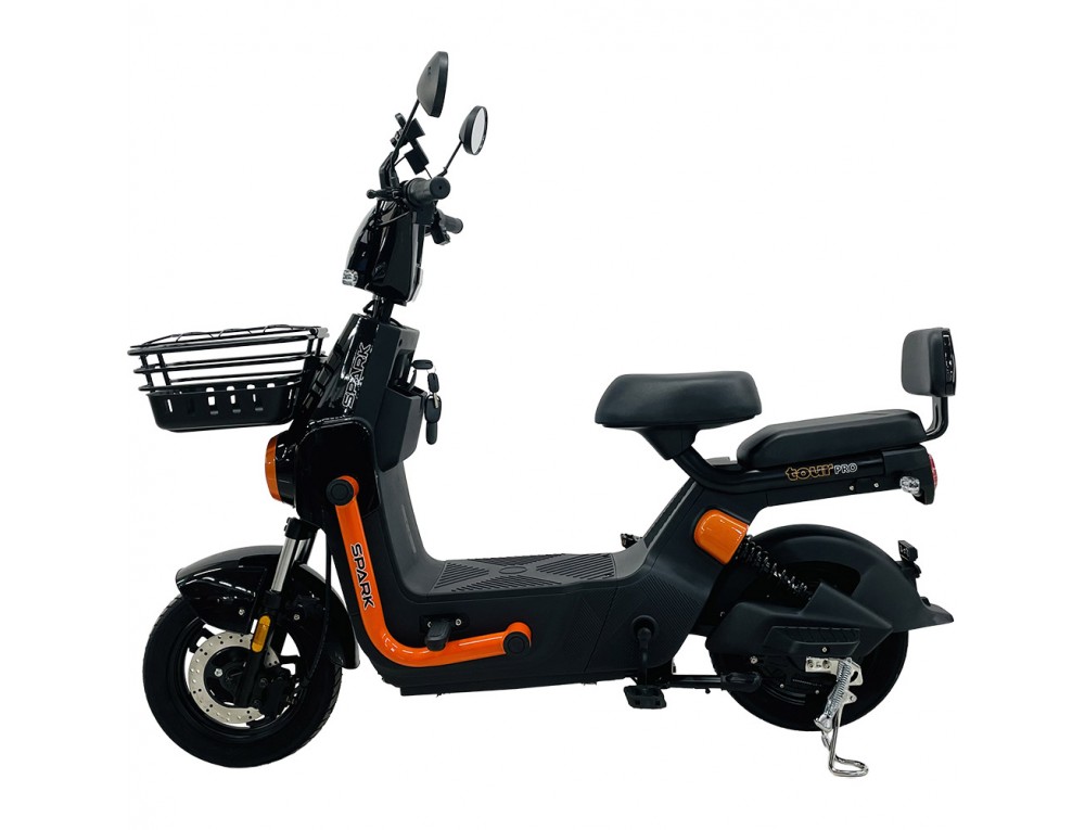Велосипед с электромотором SPARK TOUR PRO 14" 60V/1000W/20Ah черный с оранжевым