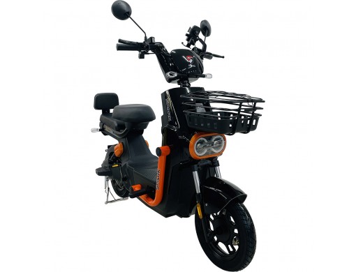 Велосипед с электромотором SPARK TOUR PRO 14" 60V/1000W/20Ah черный с оранжевым