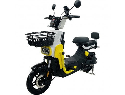 Велосипед с электромотором SPARK TOUR PRO 14" 60V/1000W/20Ah белый с желтым