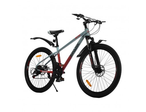 Велосипед SPARK BLINK (колеса - 26", сталева рама - 15") сірий з червоним