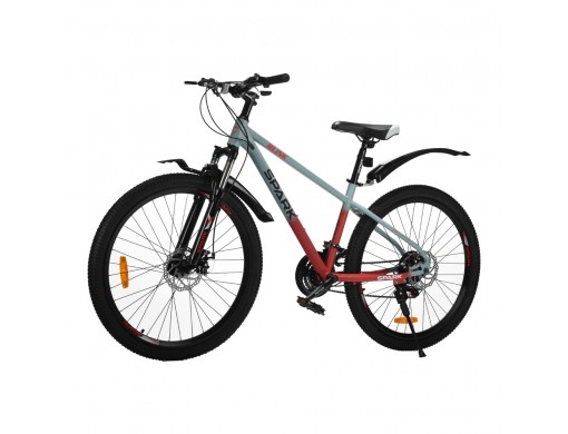 Велосипед SPARK BLINK (колеса - 26", сталева рама - 15") сірий з червоним