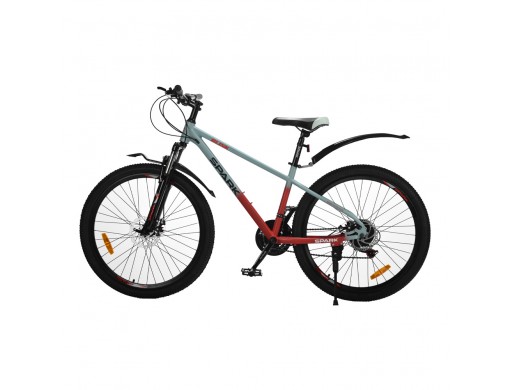 Велосипед SPARK BLINK (колеса - 26", сталева рама - 15") сірий з червоним