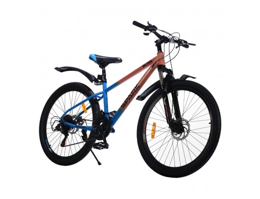Велосипед SPARK BLINK (колеса - 26", сталева рама - 15") коричневий з синім
