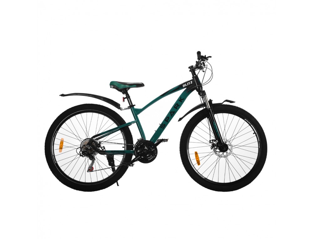 Велосипед SPARK BLITZ (колеса - 27,5", сталева рама - 15") темно-зелений з чорним