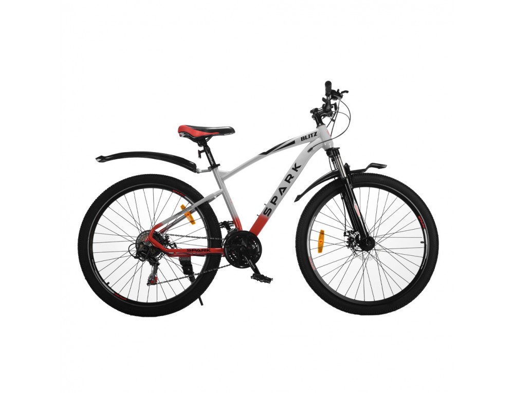 Велосипед SPARK BLITZ (колеса - 27,5", сталева рама - 17") сірий з червоним