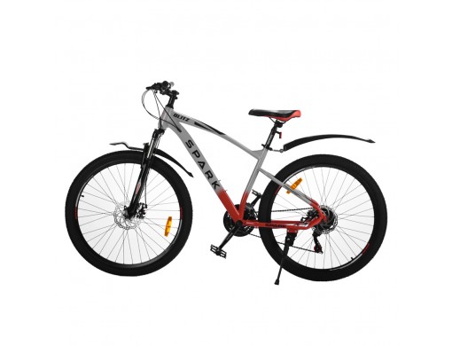 Велосипед SPARK BLITZ (колеса - 27,5", сталева рама - 17") сірий з червоним