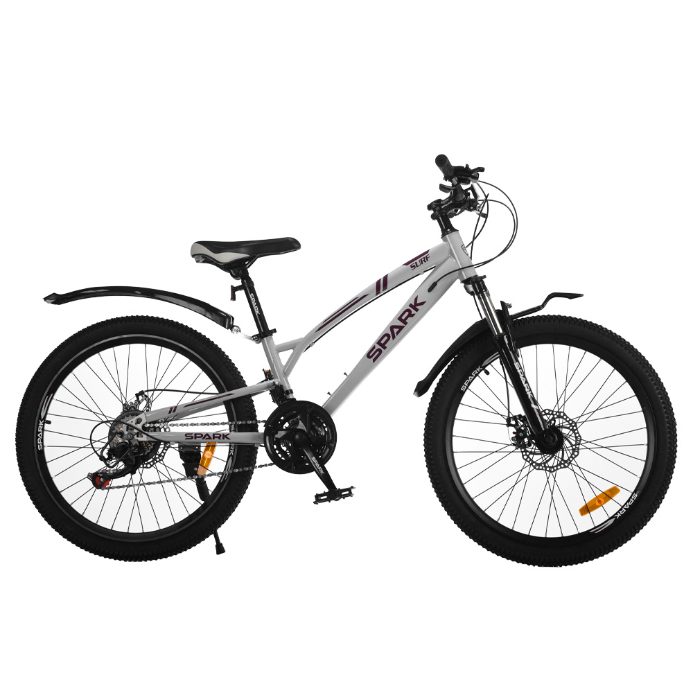 Велосипед SPARK SURF (колеса - 24", сталева рама - 11") сірий