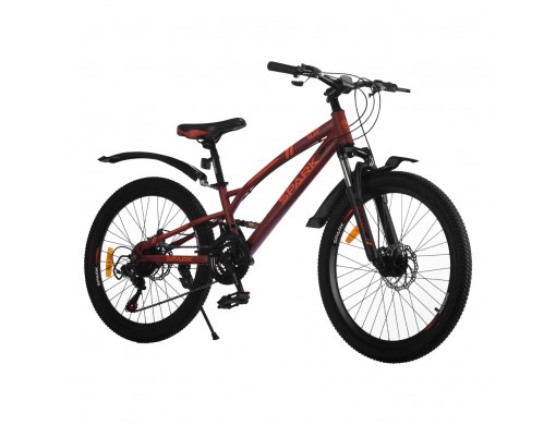 Велосипед SPARK SURF (колеса - 24", сталева рама - 12") бордовий