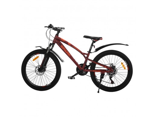 Велосипед SPARK SURF (колеса - 24", сталева рама - 12") бордовий