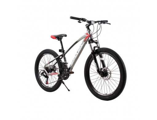 Велосипед SPARK SHARP JR. (колеса - 24", сталева рама - 12") сірий із чорним