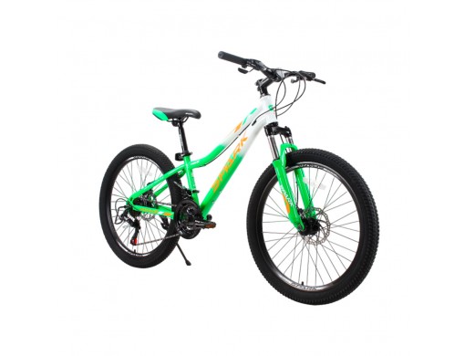 Велосипед SPARK WAVE JR. (колеса - 24", сталева рама - 12") зелений з білим