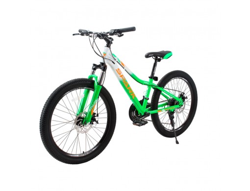 Велосипед SPARK WAVE JR. (колеса - 24", сталева рама - 12") зелений з білим