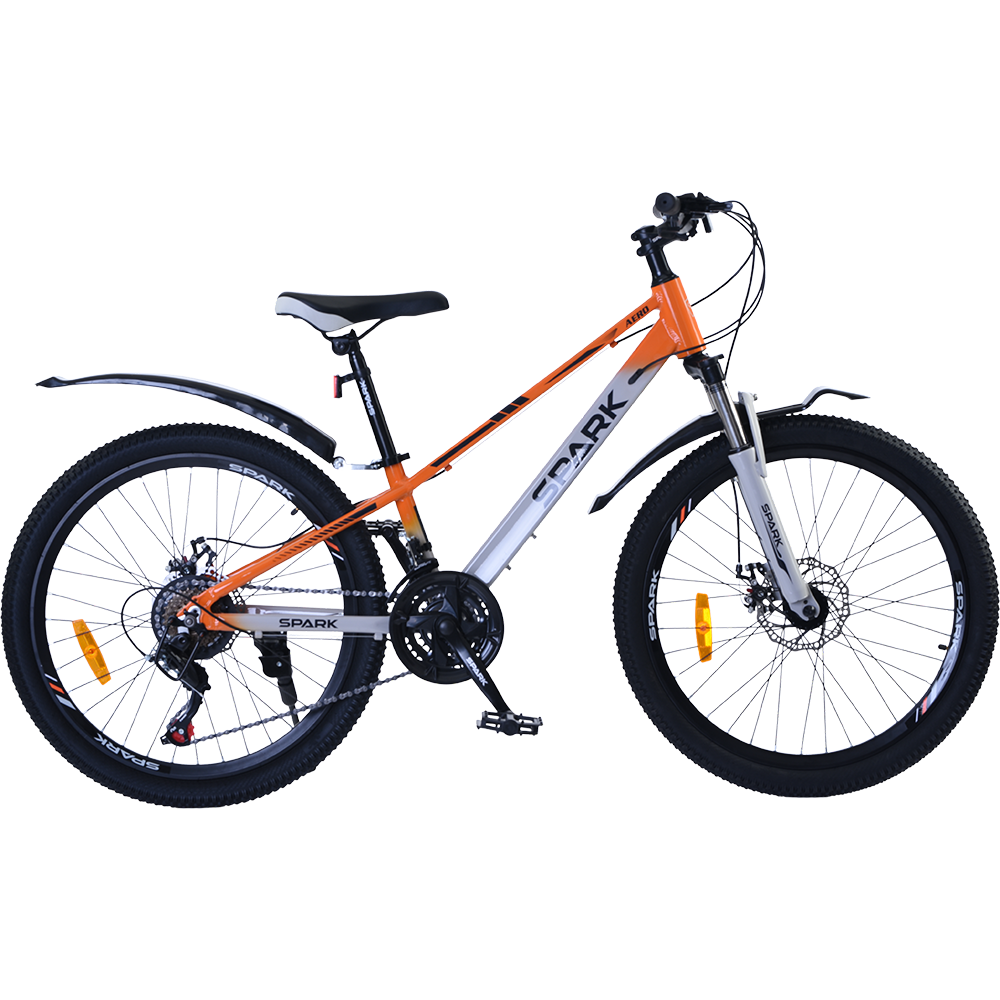 Купить Велосипед SPARK AERO (колеса - 24", алюминиевая рама - 11") оранжевый с серым