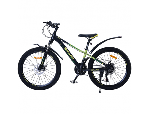 Велосипед SPARK AIRCORE (колеса - 24", алюминиевая рама - 12") чёрный с салатовым