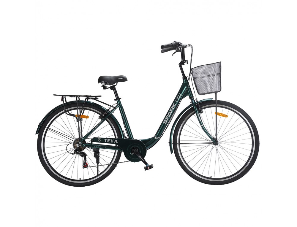 Велосипед SPARK CITY TEYA (колеса - 28", алюминиевая рама - 18") тёмно-зелёный