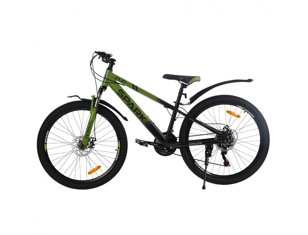 Велосипед SPARK FLIP (колеса – 26", сталева рама – 13") чорний із зеленим