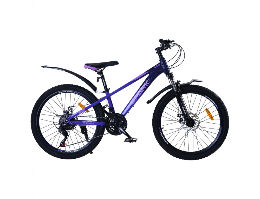 Велосипед SPARK NEO (колеса - 24", алюминиевая рама - 11") тёмно-фиолетовый с фиолетовым