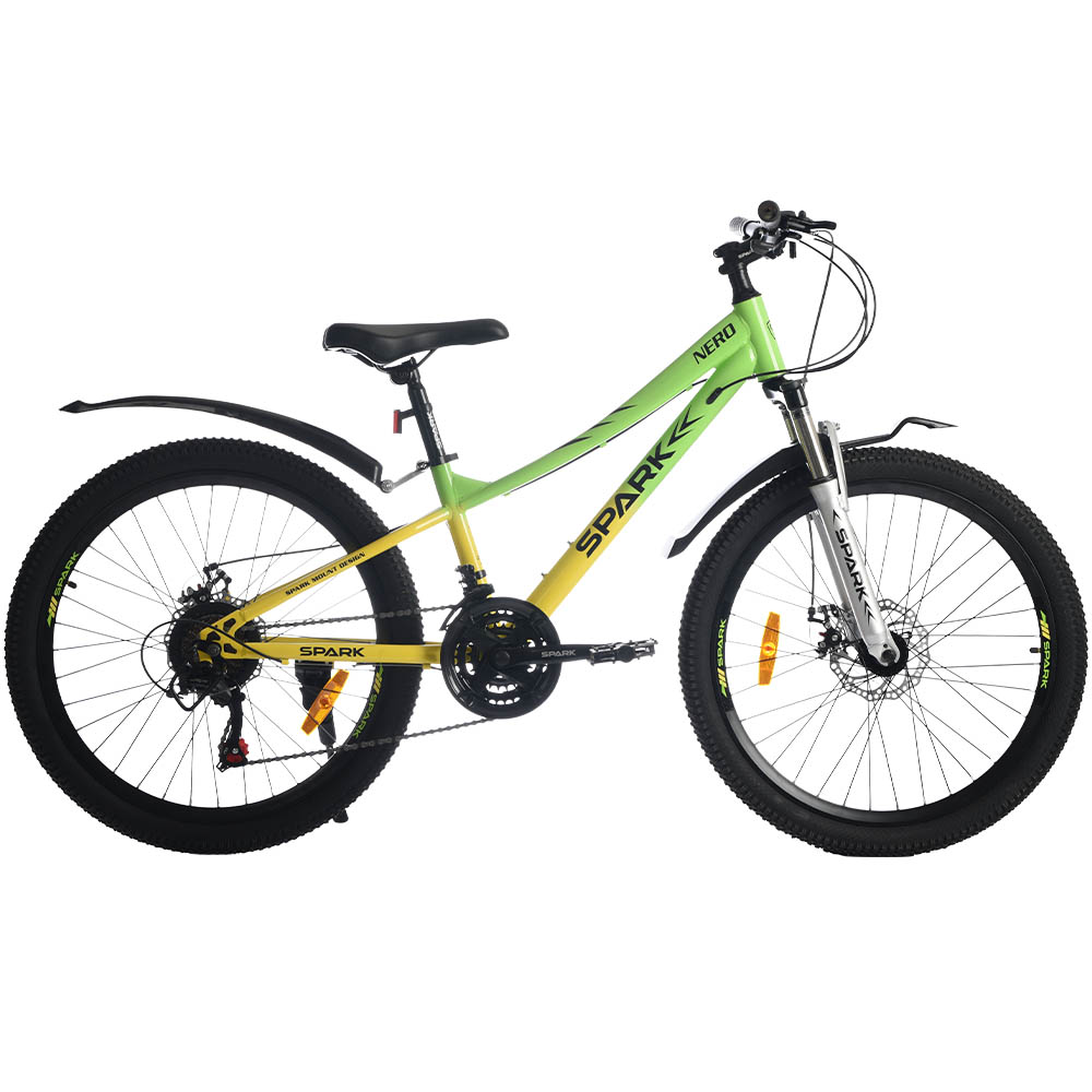 Велосипед SPARK NERO (колеса – 24", сталева рама рама – 12") салатовий з жовтим
