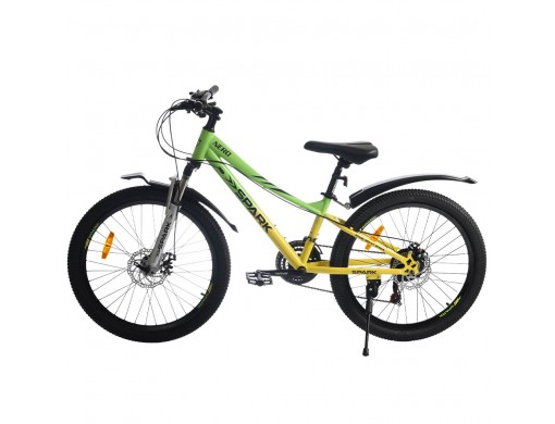 Велосипед SPARK NERO (колеса – 24", сталева рама рама – 12") салатовий з жовтим