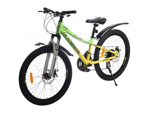 Велосипед SPARK NERO (колеса – 24", сталева рама рама – 12") салатовий з жовтим