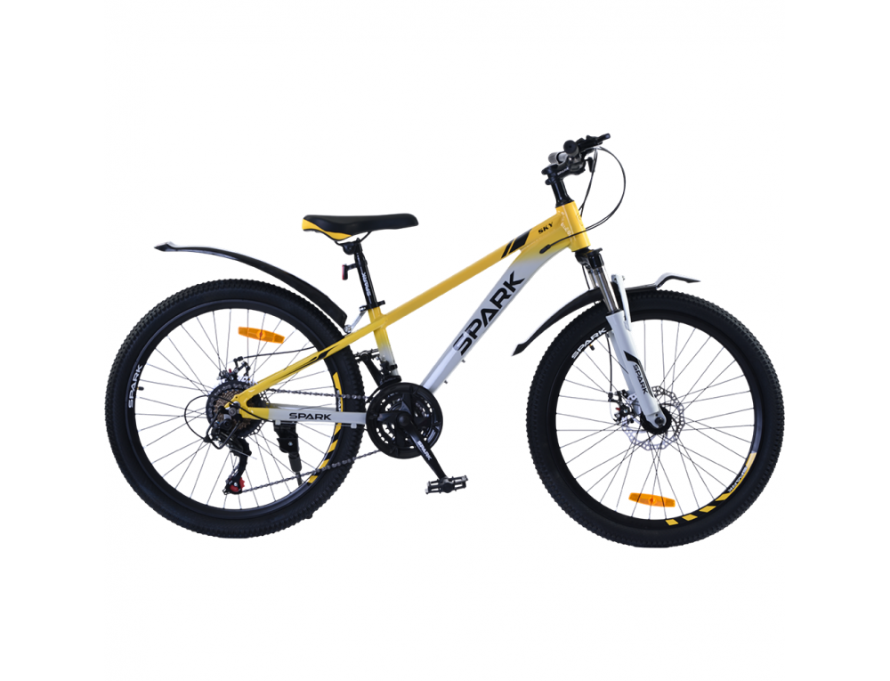 Велосипед SPARK SKY (колеса - 24", алюминиевая рама - 11") желтый с серым