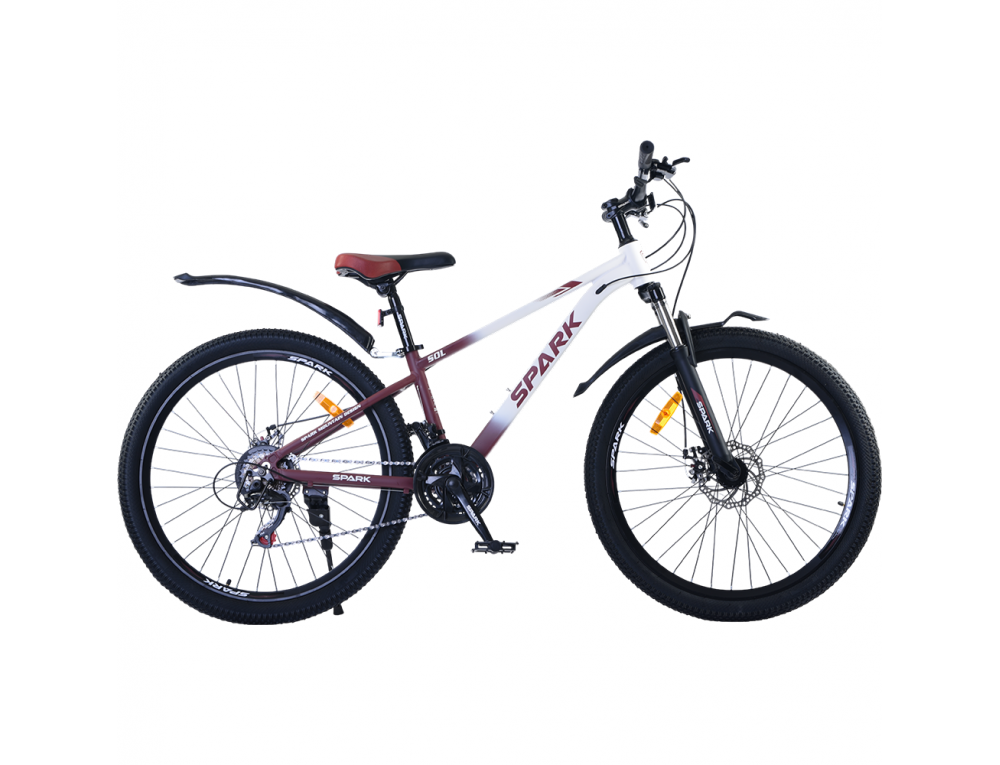 Велосипед SPARK SOL (колеса - 26", алюминиевая рама - 13") белый с бордовым